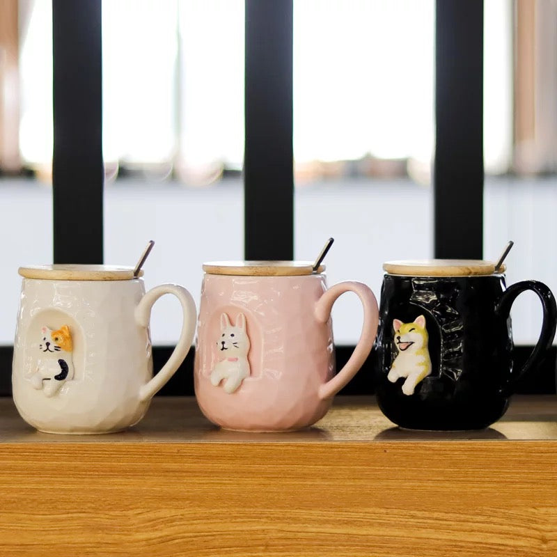 Collection of 3D animal mugs