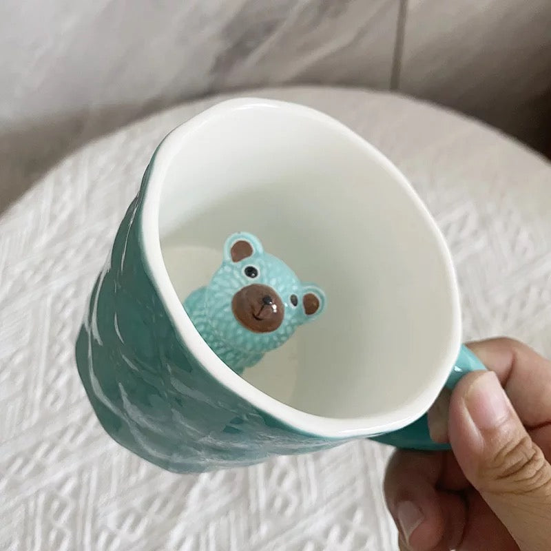 Turquoise bear mug