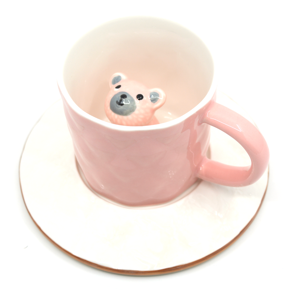 Pink bear mug