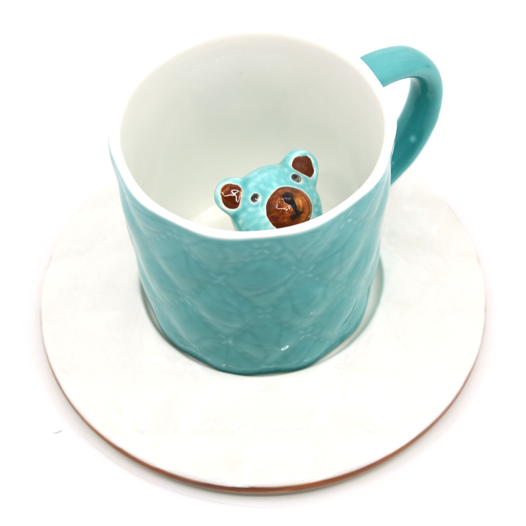 Turquoise bear mug