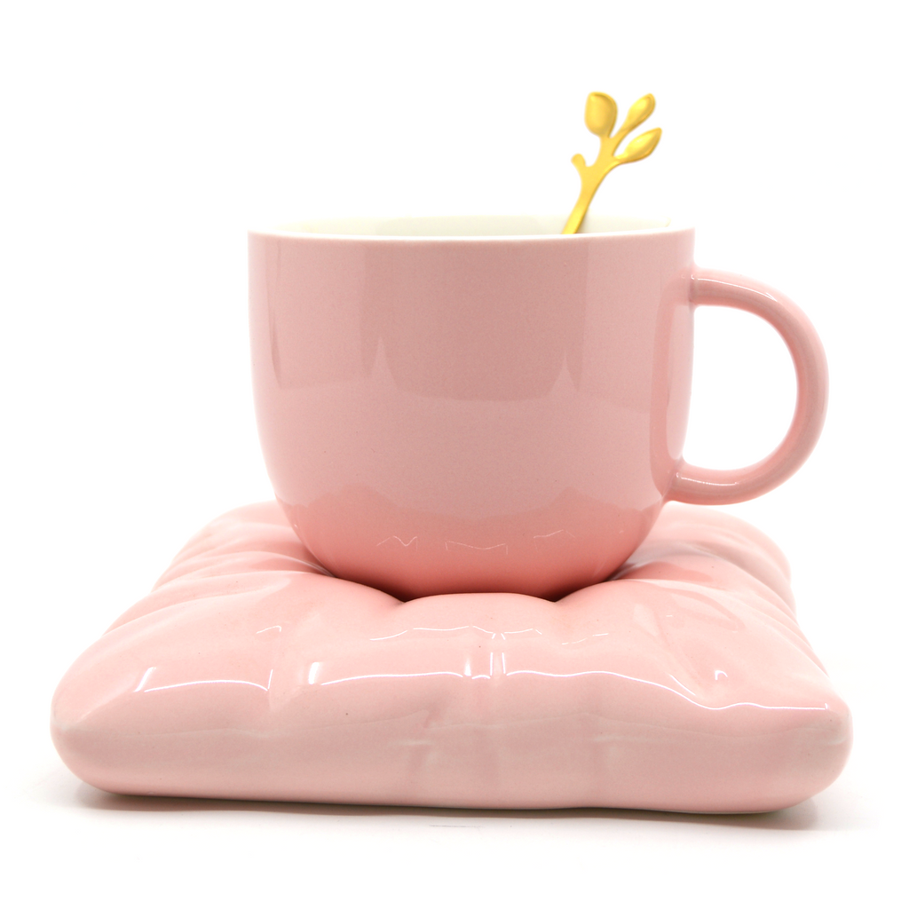 Pink pillow mug