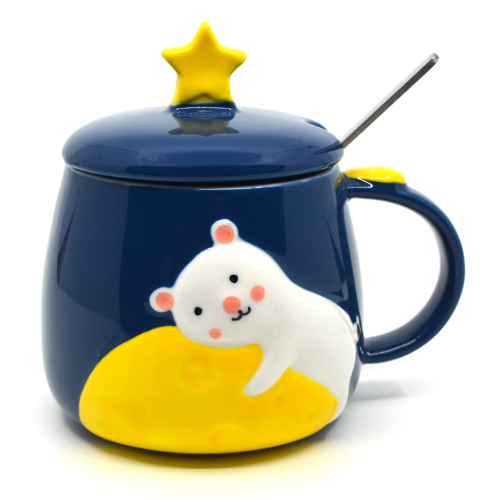 Navy blue polar bear mug