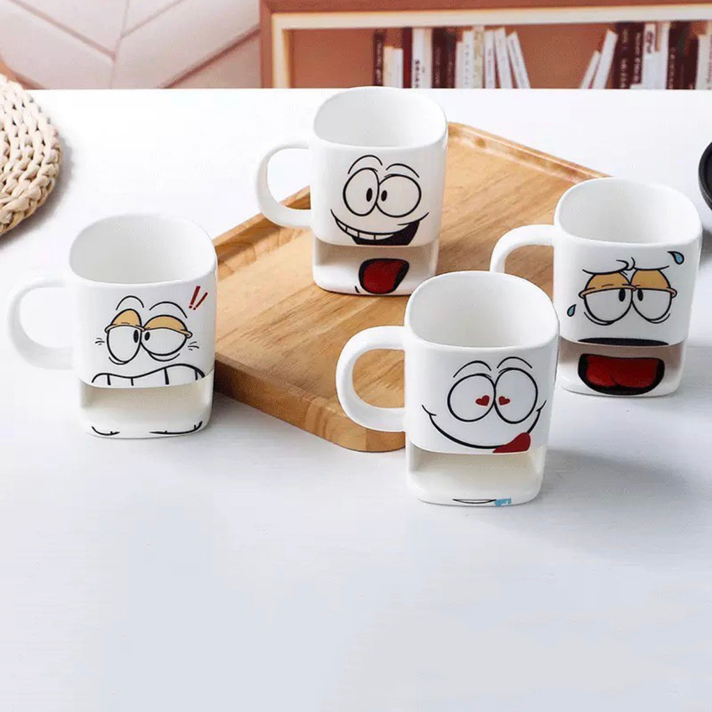 Group of cookie or biscuit holder mugs
