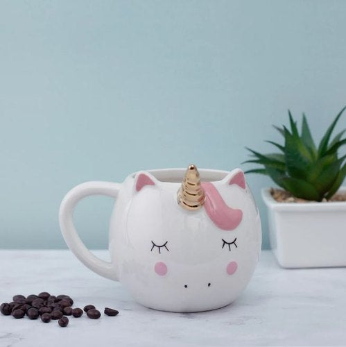 White unicorn mug